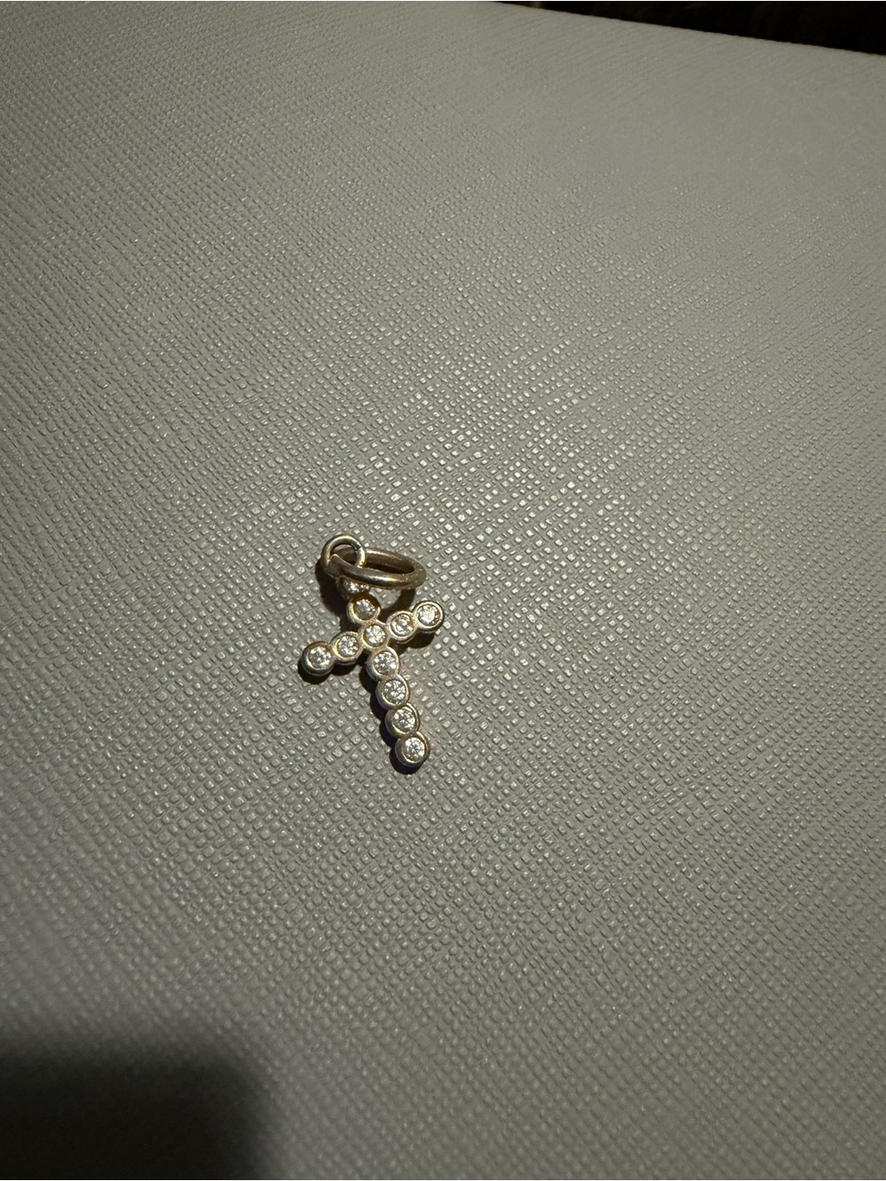 Pandora Gold Cross Pendant with Clear Stones